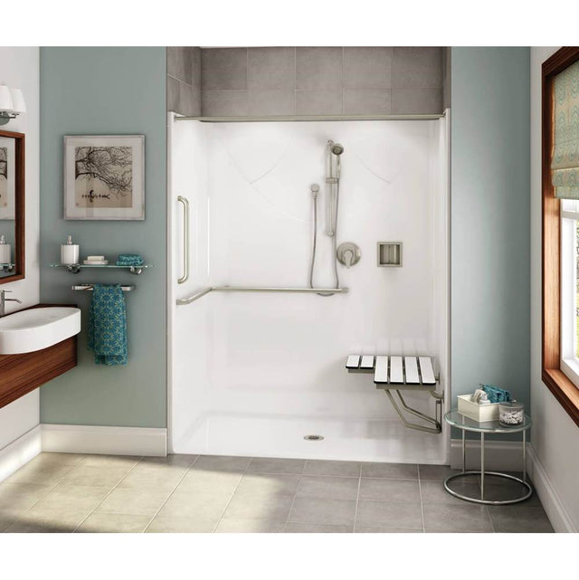 Maax - OPS-6030-RS - ANSI Compliant AcrylX Alcove Center Drain One-Piece Shower in White - White