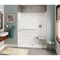 Maax - OPS-6036 - ANSI Grab Bar and seat AcrylX Alcove Center Drain One-Piece Shower in White - White