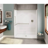 Maax - OPS-6036-RS - ANSI Grab Bar AcrylX Alcove Center Drain One-Piece Shower in White - White