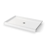 SPL 3860 AcrylX Alcove Shower Base with Center Drain in White