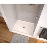 SPL 3850 AcrylX Alcove Shower Base with Center Drain in White