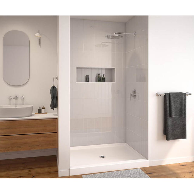 Maax - SPL 3850 AcrylX Alcove Shower Base with Center Drain in Bone - Bone