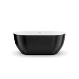 Tosca 5932 Acrylic Freestanding Center Drain Bathtub in White with Black Skirt