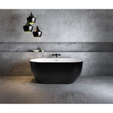 Maax - Tosca 5932 Acrylic Freestanding Center Drain Bathtub in White with Black Skirt - Black