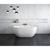 Maax - Tosca Matte 5932 Acrylic Freestanding Center Drain Bathtub in Matte White with Matte White Skirt - Matte White