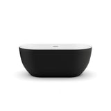 Tosca Matte 5932 Acrylic Freestanding Center Drain Bathtub in Matte White with Matte Black Skirt