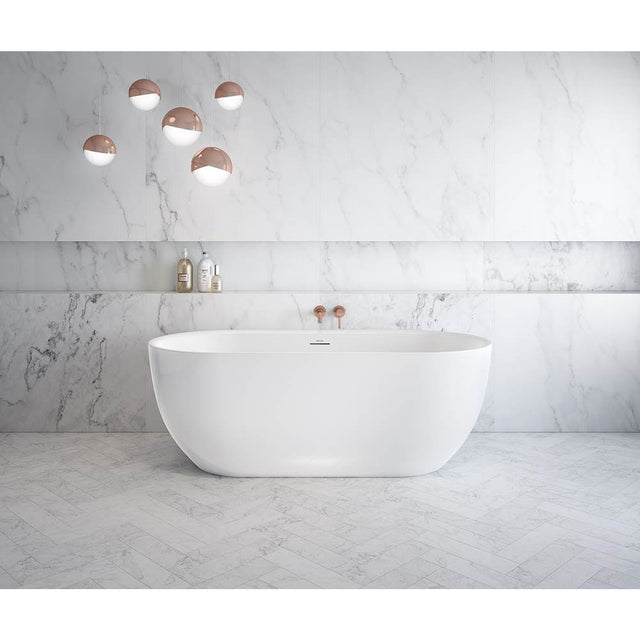 Maax - Tosca 6732 Acrylic Freestanding Center Drain Bathtub in White with White Skirt - White