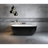 Maax - Tosca 6732 Acrylic Freestanding Center Drain Bathtub in White with Black Skirt - Black