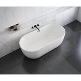 Tosca Matte 6732 Acrylic Freestanding Center Drain Bathtub in Matte White with Matte White Skirt