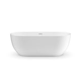 Tosca Matte 6732 Acrylic Freestanding Center Drain Bathtub in Matte White with Matte White Skirt