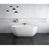 Maax - Tosca Matte 6732 Acrylic Freestanding Center Drain Bathtub in Matte White with Matte White Skirt - Matte White
