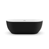 Tosca Matte 6732 Acrylic Freestanding Center Drain Bathtub in Matte White with Matte Black Skirt