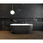 Maax - Tosca Matte 6732 Acrylic Freestanding Center Drain Bathtub in Matte White with Matte Black Skirt - Matte Black