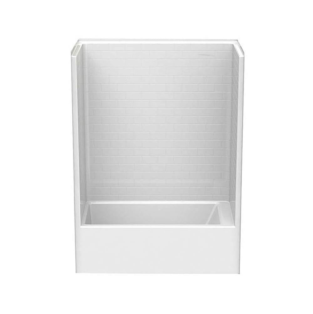 6032STTM AFR 60 x 33 AcrylX Alcove Left-Hand Drain One-Piece Tub Shower in White