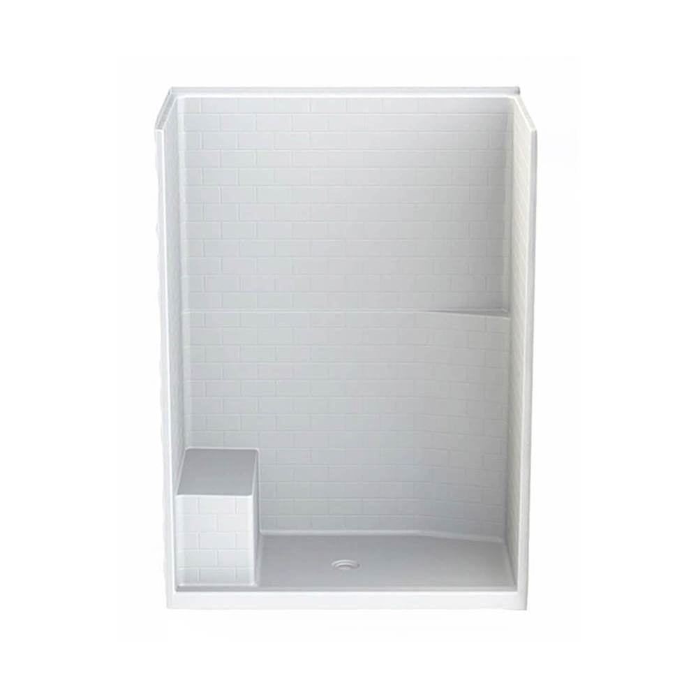 16034STTS 60 x 35 AcrylX Alcove Center Drain One-Piece Shower in White