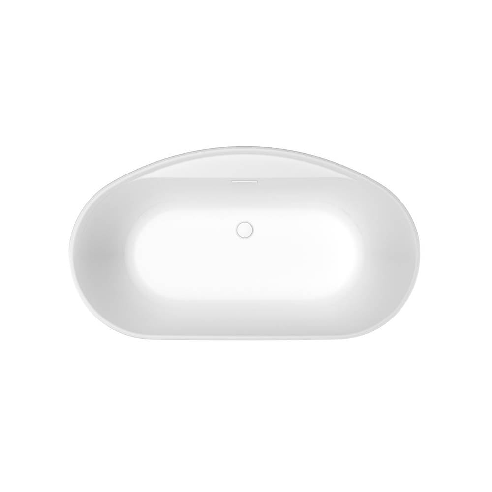 Eldora 5832 AcrylX Freestanding Center Drain Bathtub in White with White Skirt