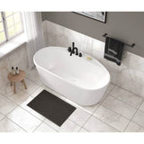 Eldora 6434 AcrylX Freestanding Center Drain Bathtub in White with White Skirt