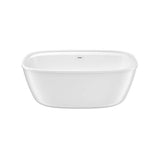 Fontana 58 x 32 AcrylX Freestanding Center Drain Bathtub in White with White Skirt