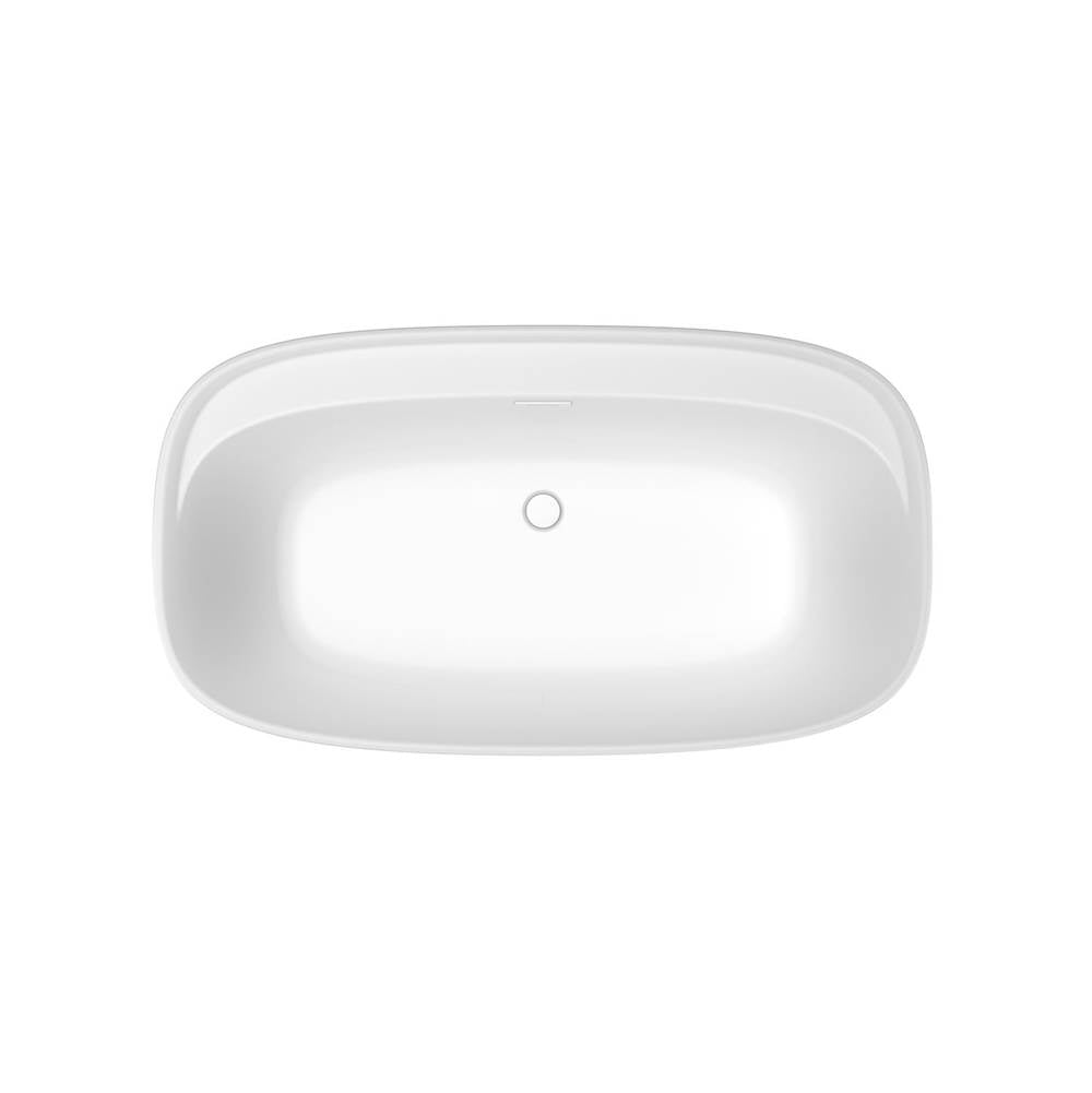 Fontana 58 x 32 AcrylX Freestanding Center Drain Bathtub in White with White Skirt