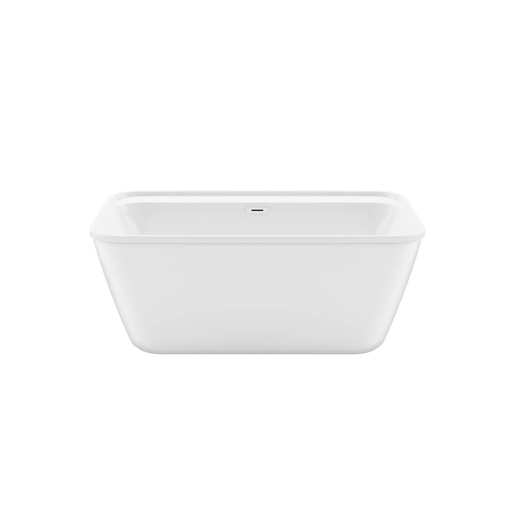 Pocono 58 x 32 AcrylX Freestanding Center Drain Bathtub in White with White Skirt
