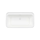 Pocono 58 x 32 AcrylX Freestanding Center Drain Bathtub in White with White Skirt