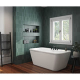 Maax - Pocono 58 x 32 AcrylX Freestanding Center Drain Bathtub in White with White Skirt - White
