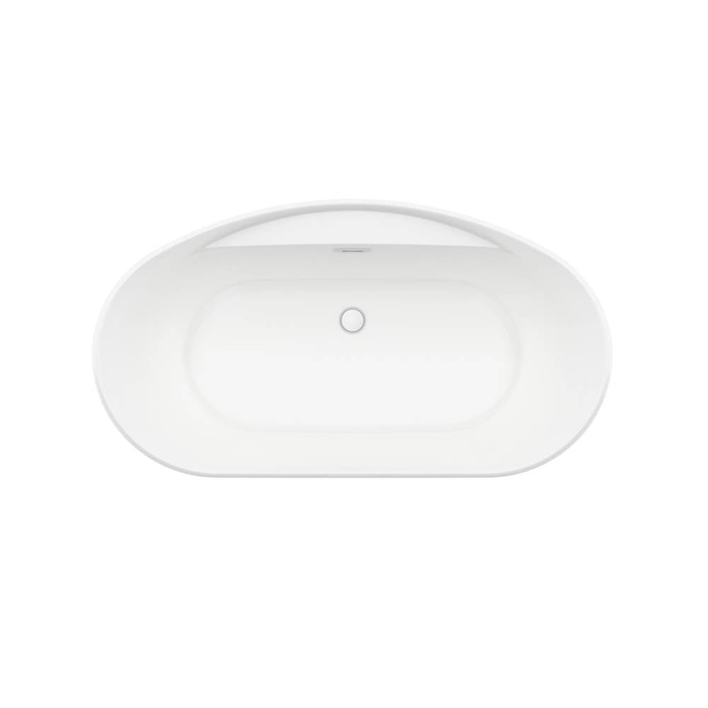 Sonoma 58 x 32 AcrylX Freestanding Center Drain Bathtub in White with White Skirt