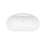 Sonoma 58 x 32 AcrylX Freestanding Center Drain Bathtub in White with White Skirt