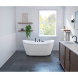 Maax - Sonoma 58 x 32 AcrylX Freestanding Center Drain Bathtub in White with White Skirt - White