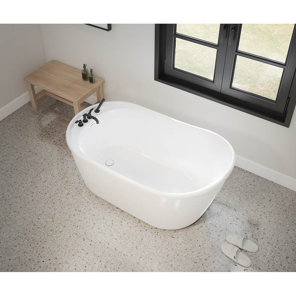 Finlay 58 x 32 AcrylX Freestanding End Drain Bathtub in White with White Skirt