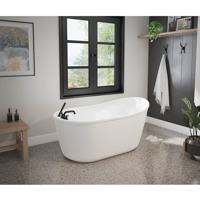 Maax - Finlay 58 x 32 AcrylX Freestanding End Drain Bathtub in White with White Skirt - White