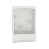Allia TSR-6032 Acrylic Alcove Left-Hand Drain One-Piece Whirlpool Tub Shower in White