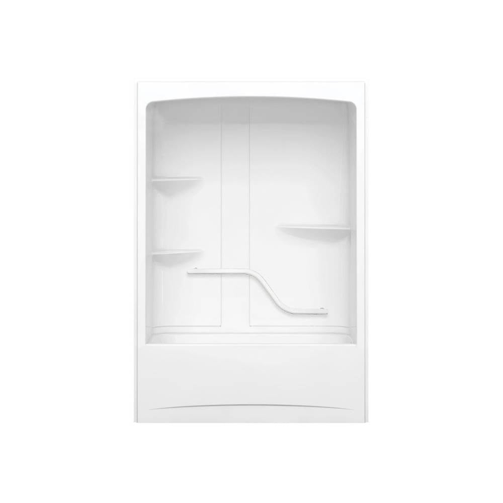 Allia TSR-6032 Acrylic Alcove Left-Hand Drain One-Piece Whirlpool Tub Shower in White