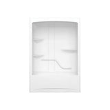 Allia TSR-6032 Acrylic Alcove Left-Hand Drain One-Piece Whirlpool Tub Shower in White