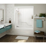 Allia TSR-6032 Acrylic Alcove Left-Hand Drain One-Piece Whirlpool Tub Shower in White