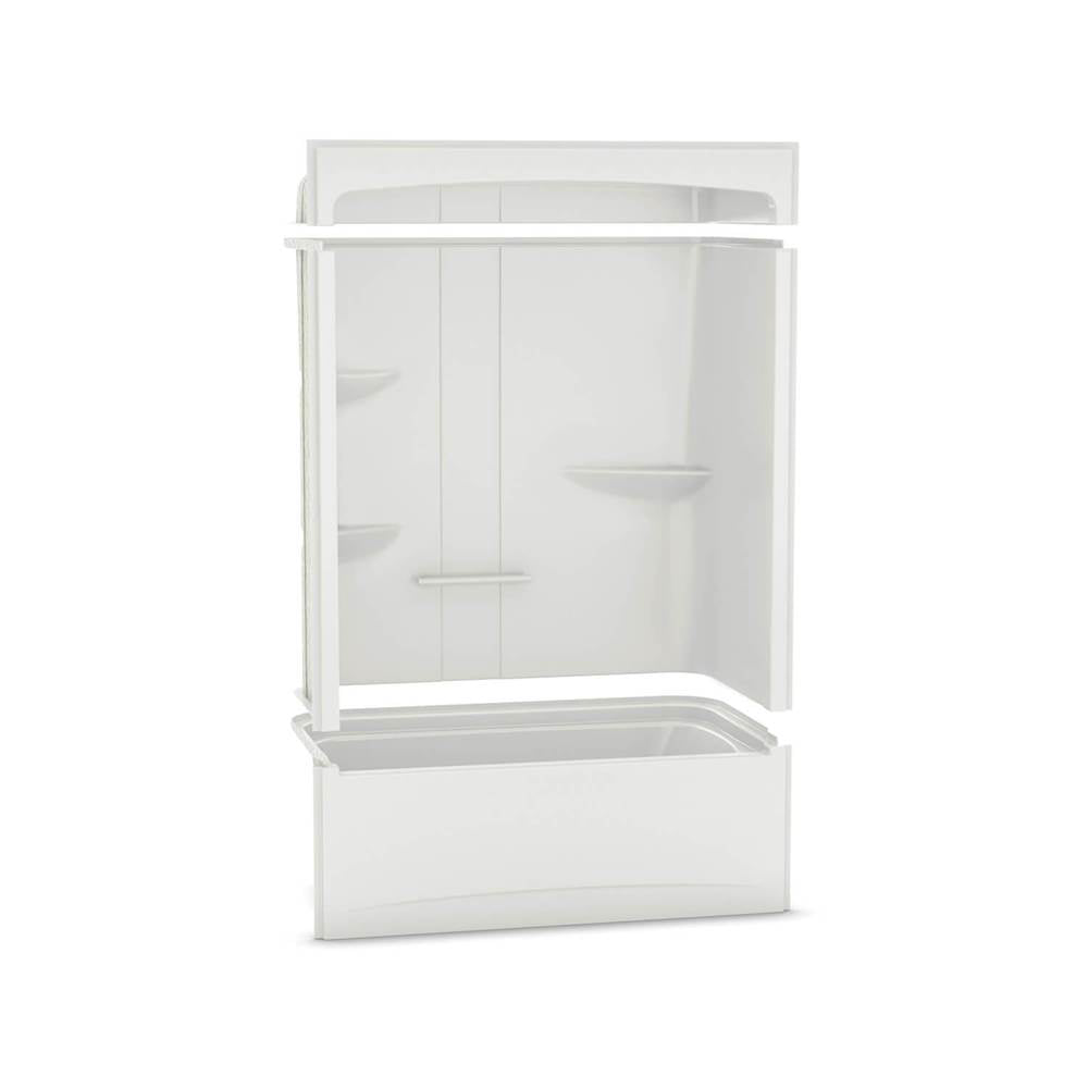 ALLIA TSR-6032 Acrylic Alcove Left-Hand Drain Three-Piece Whirlpool Tub Shower in White