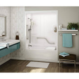 ALLIA TSR-6032 Acrylic Alcove Left-Hand Drain Three-Piece Whirlpool Tub Shower in White