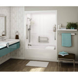 ALLIA TSR-6032 Acrylic Alcove Left-Hand Drain Three-Piece Whirlpool Tub Shower in White