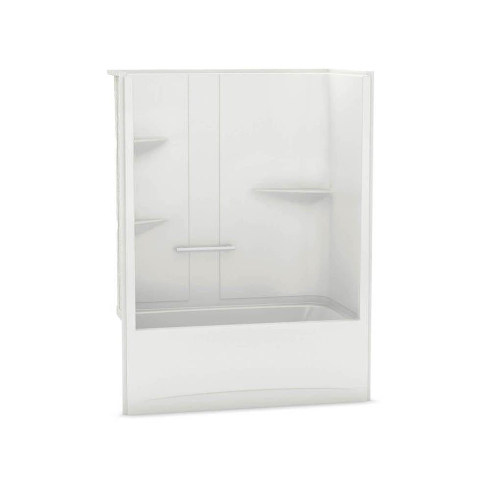 Allia TS-6032 Acrylic Alcove Left-Hand Drain One-Piece Whirlpool Tub Shower in White
