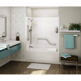 Allia TS-6032 Acrylic Alcove Left-Hand Drain One-Piece Whirlpool Tub Shower in White
