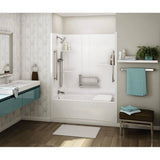 Allia TS-6032 Acrylic Alcove Left-Hand Drain One-Piece Whirlpool Tub Shower in White