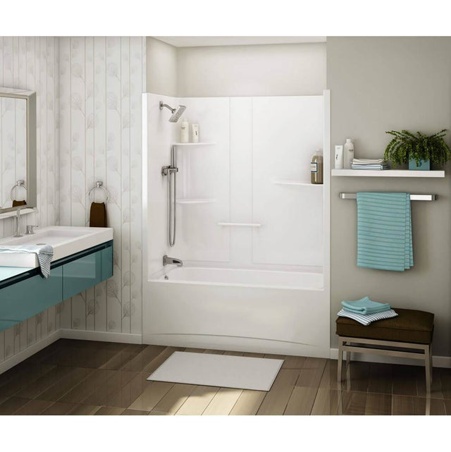 Maax - Allia TS-6032 Acrylic Alcove Right-Hand Drain One-Piece Whirlpool Tub Shower in White - White