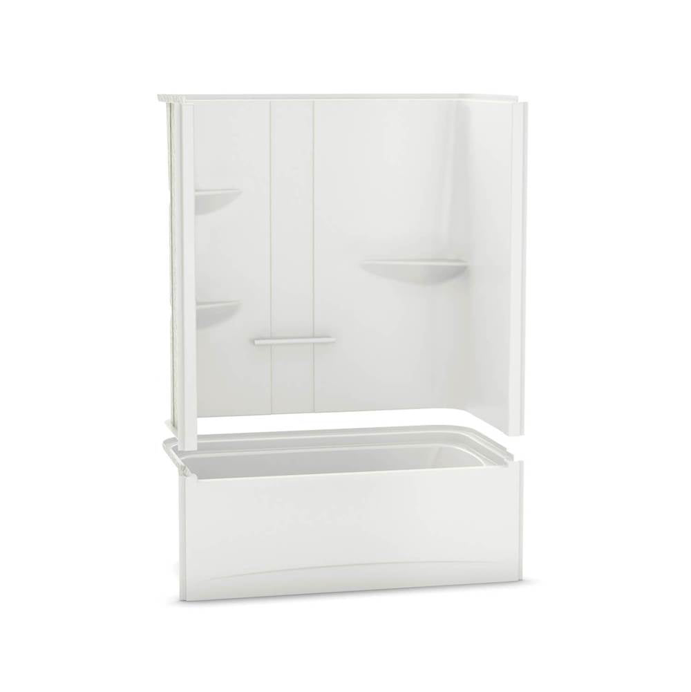 ALLIA TS-6032 Acrylic Alcove Left-Hand Drain Two-Piece Whirlpool Tub Shower in White