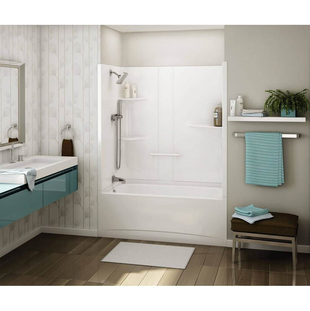 Maax - ALLIA TS-6032 Acrylic Alcove Right-Hand Drain Two-Piece Whirlpool Tub Shower in White - White