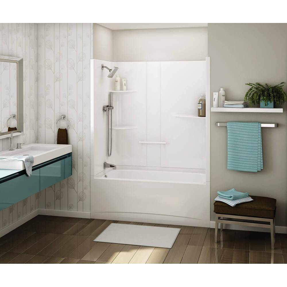 Maax - ALLIA TS-6032 Acrylic Alcove Left-Hand Drain Two-Piece Combined Whirlpool & Aeroeffect Tub Shower in White - White