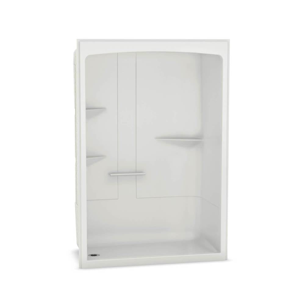 ALLIA SHR-6034 Acrylic Alcove Center Drain One-Piece Shower in White