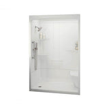 ALLIA SHR-6034 Acrylic Alcove Center Drain Three-Piece Shower in White