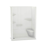 ALLIA SH-6034 Acrylic Alcove Left-Hand Drain One-Piece Shower in White
