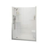 ALLIA SH-6034 Acrylic Alcove Right-Hand Drain Two-Piece Shower in White