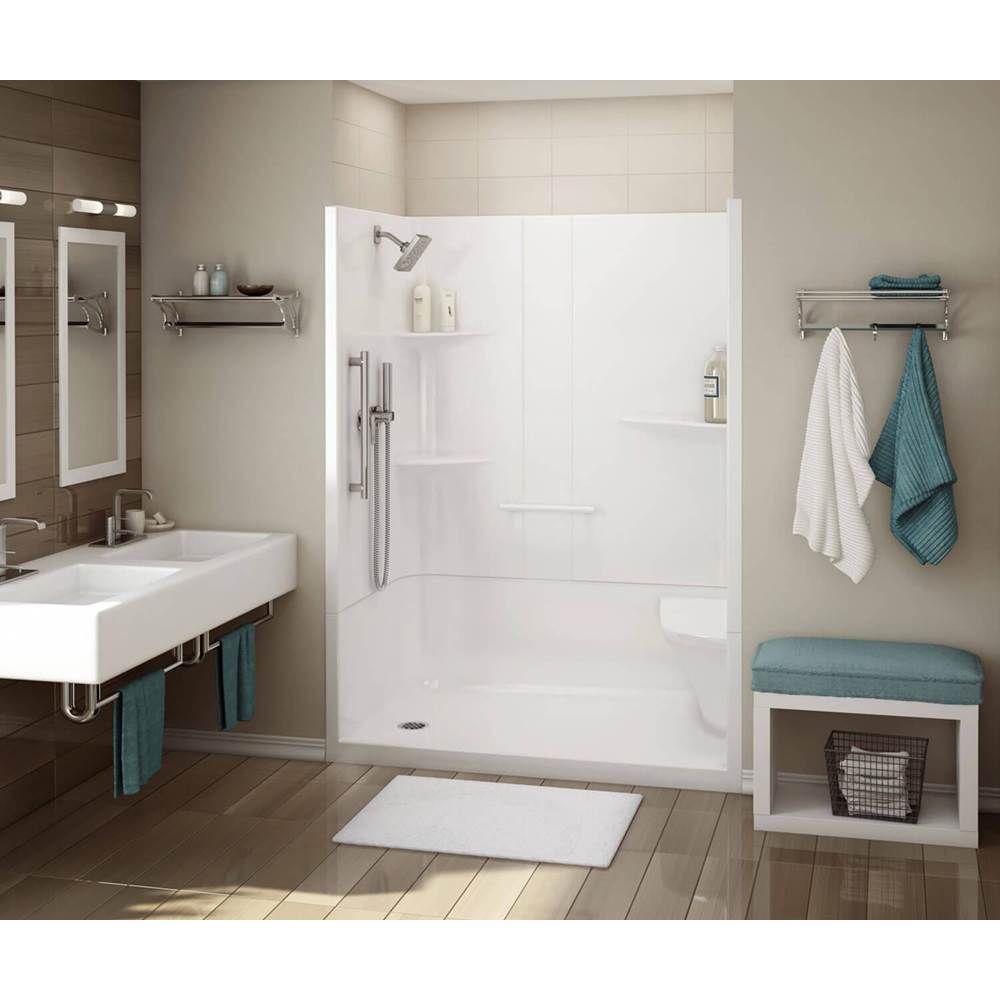 Maax - ALLIA SH-6034 Acrylic Alcove Right-Hand Drain Two-Piece Shower in White - White